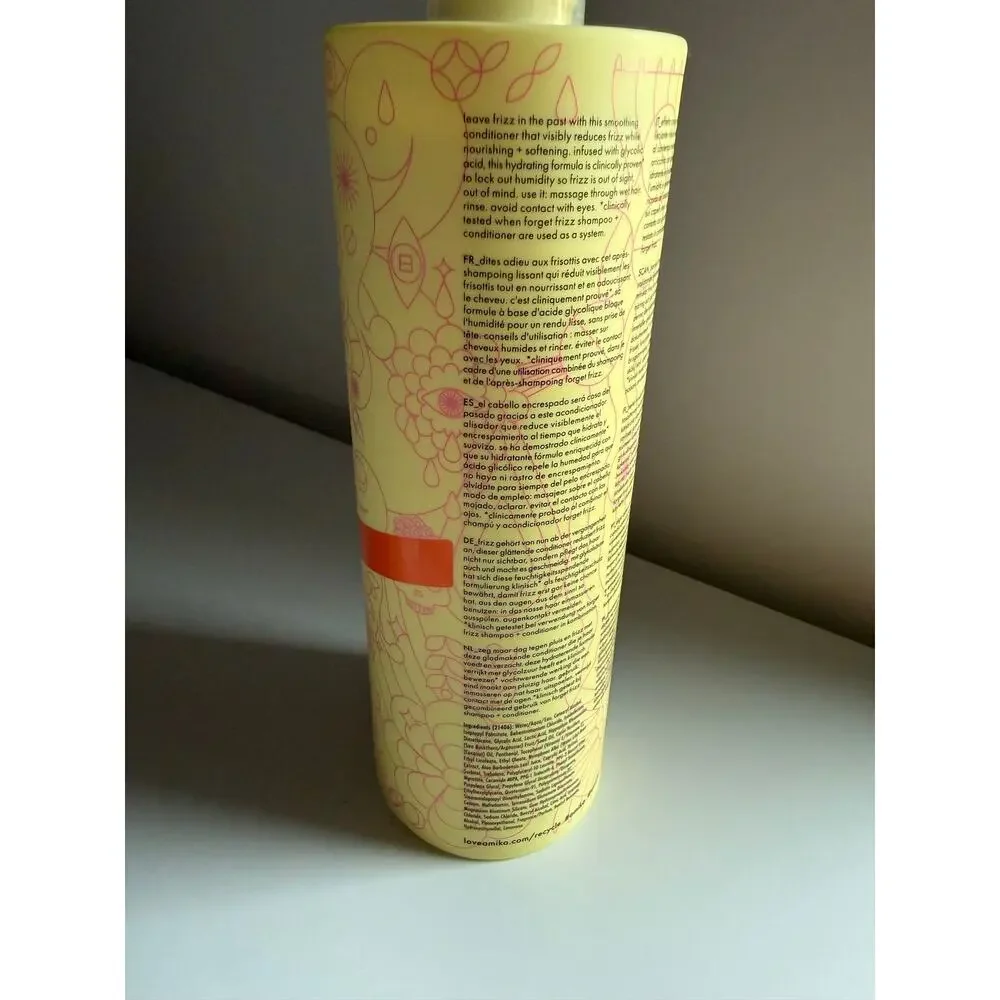 $80 New Amika Forget Frizz Anti-Frizz Conditioner 33.8 oz + Pump